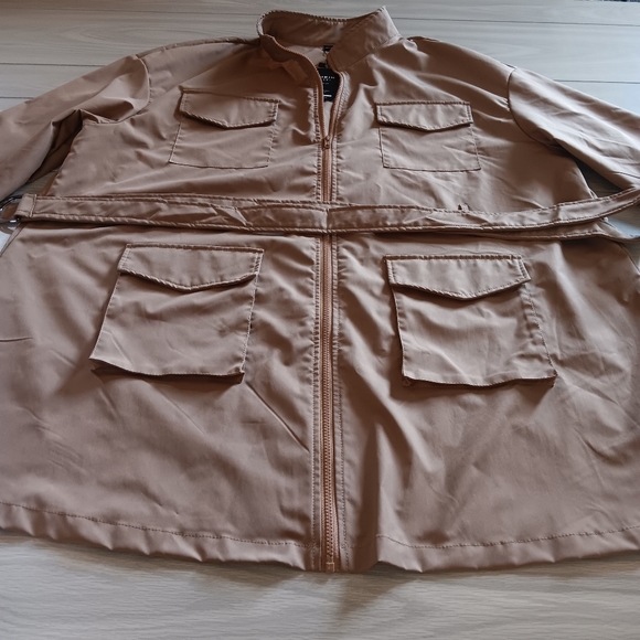 Plus Size Belted Shirt Dress With Flap Pockets - Picture 2 of 16